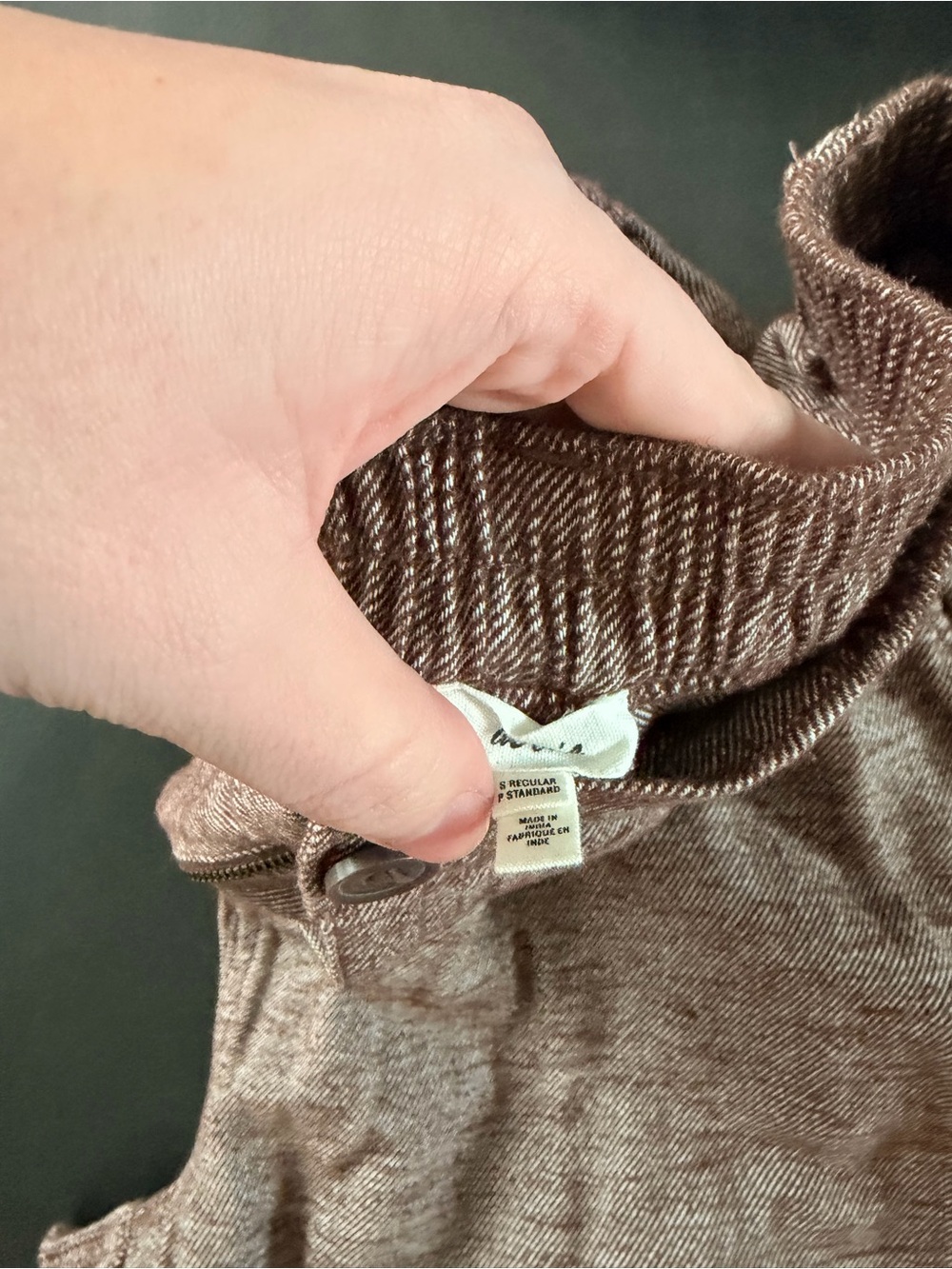 Aerie casual Elastic Waist Wide-Leg Pants - Tweed Brown - Picture 2 of 5